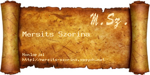 Mersits Szorina névjegykártya